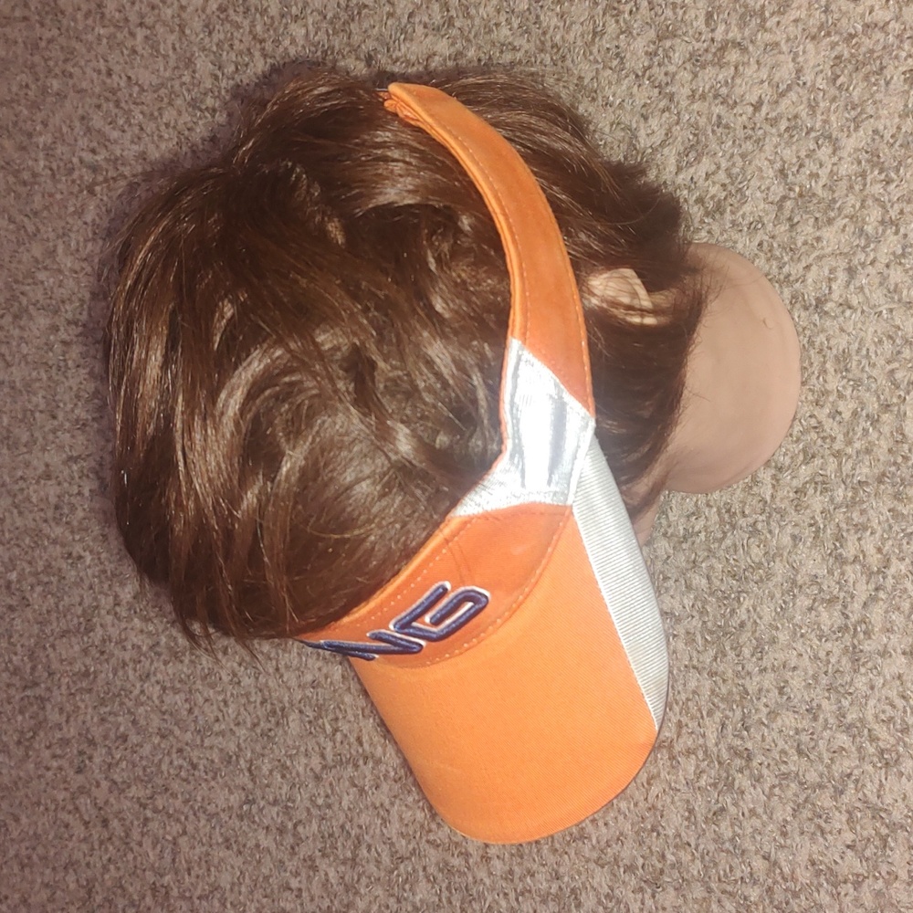 Ping Embroidered Adjustable Golf Visor Orange Gray - image 3
